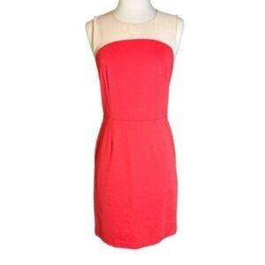 NWT Erin Featherson | Women's Orange & Cream Midi Dress Size 4